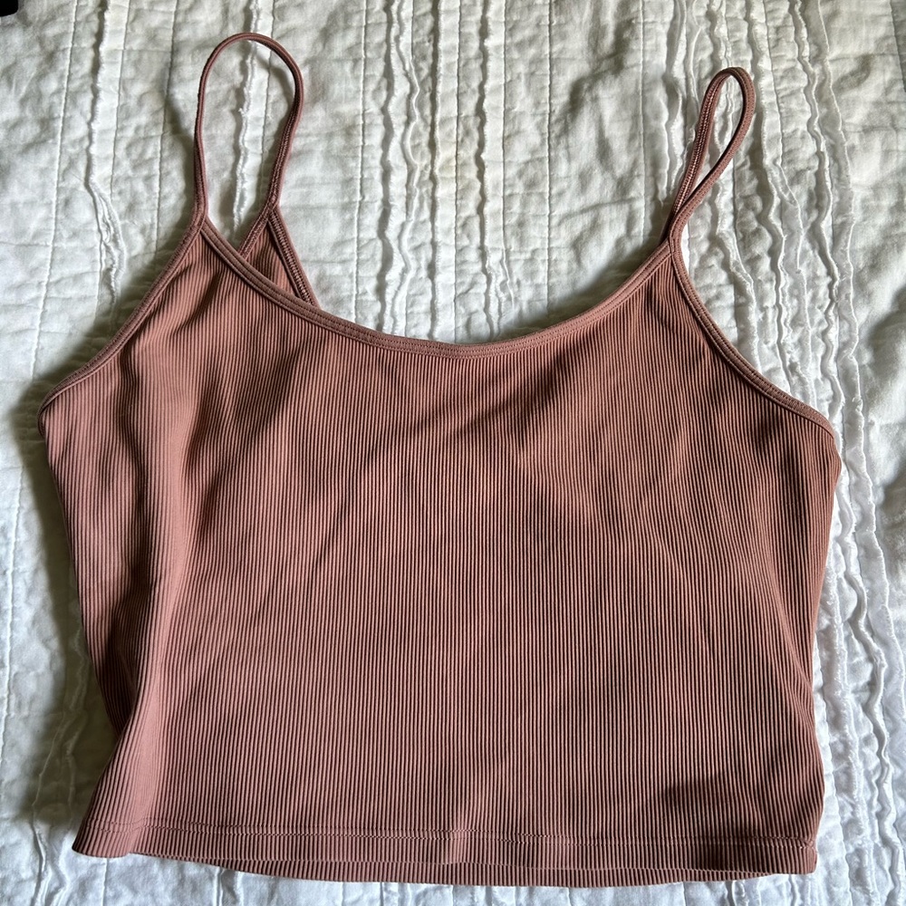 Athleta Twist Back Ribbed Crop Top